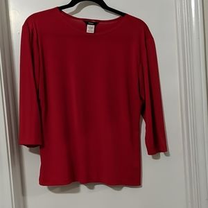 Red 3/4 Sleeve Top Size L